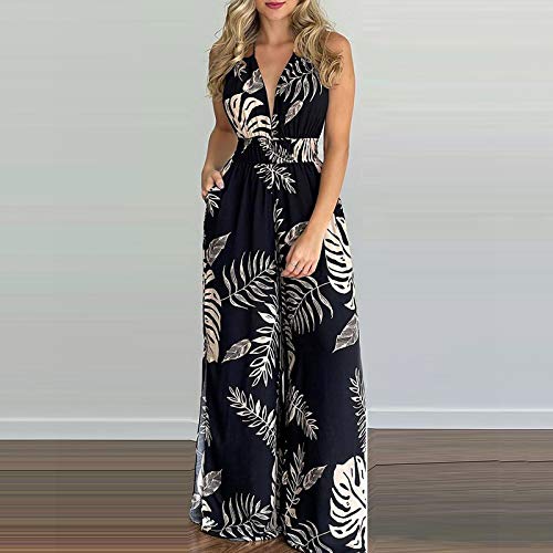 Generic Jumpsuits for Women Summer Hawaiian Backless V Neck Split Wide Leg Pants Rompers Loose Flowy Casual Vacation Jumpsuit3