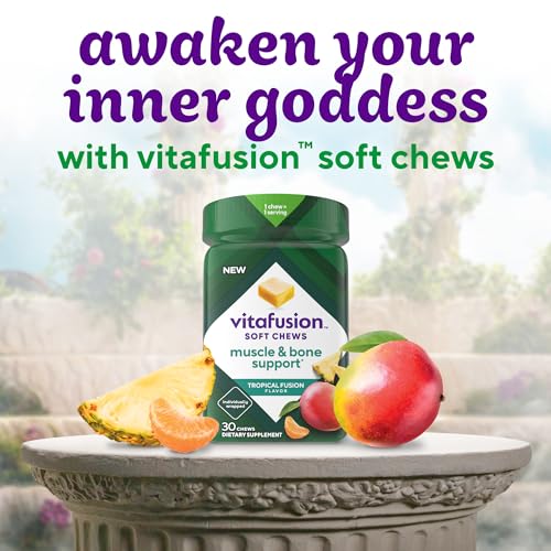 Vitafusion Soft Chews Muscle & Bone Support (1), Adult Chewable Vitamin D for Bone & Muscle Support, Individually Wrapped, Tropical Fusion Flavor, 30 Chews, 30 Day Supply - image 9