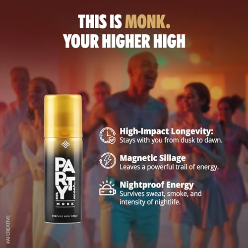 Image of Riya MONK Deodorant | Body Spray for Men | Long-Lasting, Rum-Spicy Oriental Fragrance- 40 ml
