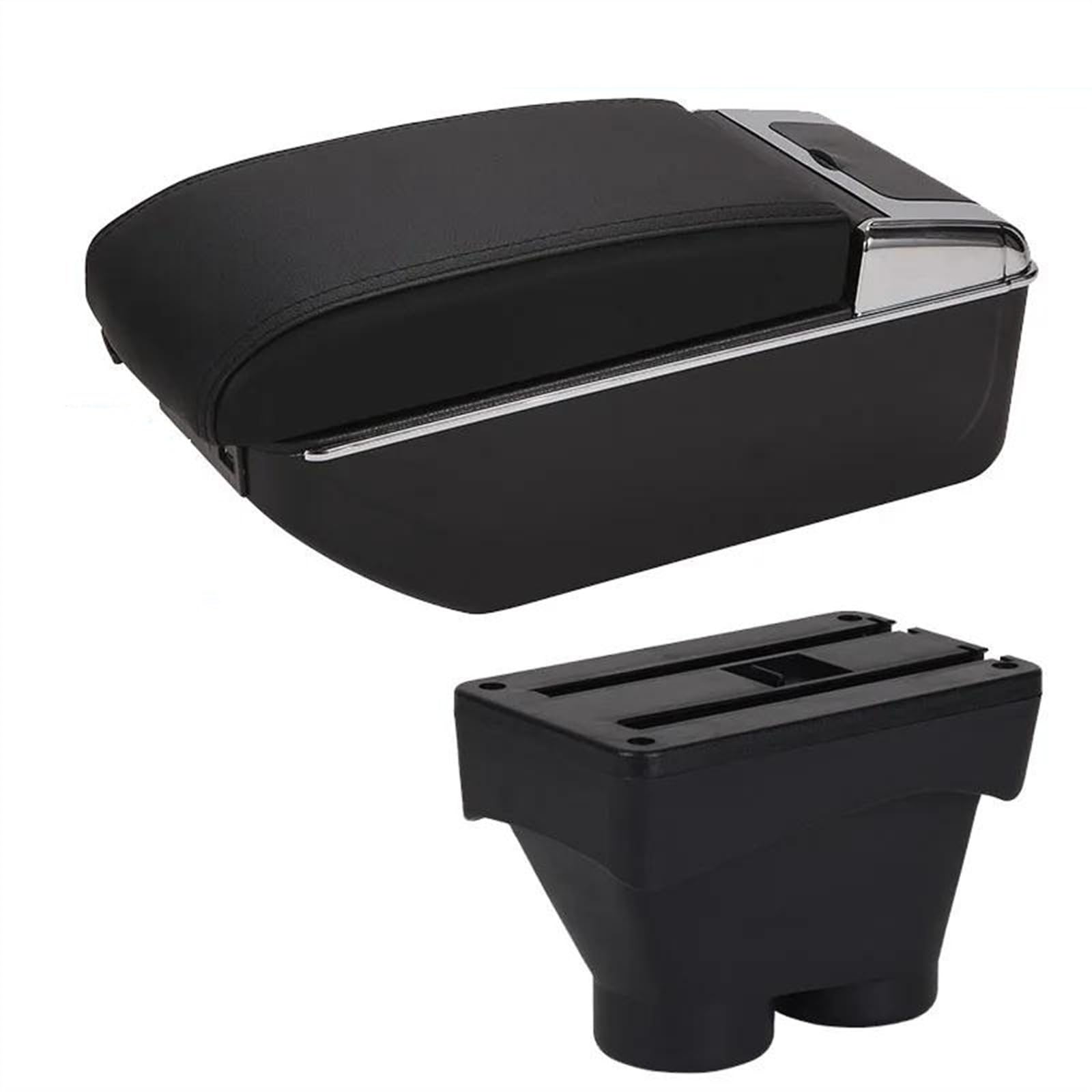 NMJLQW Storage Rack Car Center Console Storage Box Multifunctional Armrest Storage Box Interior Accessories For 208 2012-2018(A2 Black black 7USB)
