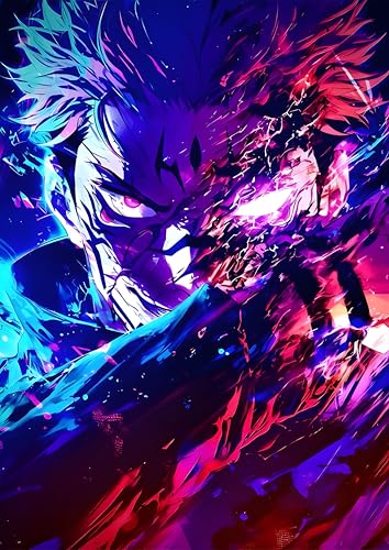 Image of NIJUKA Anime Printed Metal sheet Poster For Home And Room Decoration | For Anime Art Fans Boys And Girls (Cursh devil sukuna)