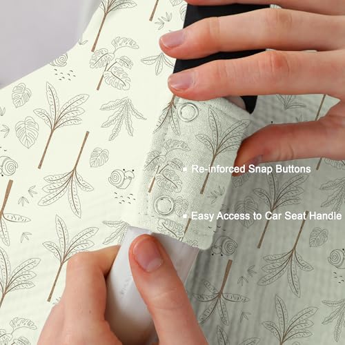 Image of 100% Muslin Cotton Car Seat Cover Baby, Carseat Canopy Cover, Universal Fit Stroller Covers for Boys and Girls (Coconut Grove)