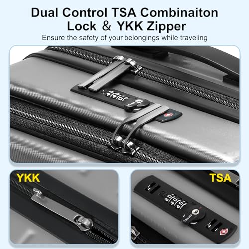 CENSIEN 20 Inch Carry On Luggage 22×14×9 Airline Approved with Front Pocket by CENSIEN - Used condition - Image 5