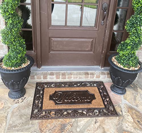 A1Hc Natural Coir And Rubber Door Mat, 38X23, Thick Durable Doormats For Indoor Outdoor Entrance, Heavy Duty, Thin Profile Door Mat, Easy To Clean, Long Lasting, Front Door Entry Doormat #TOP2