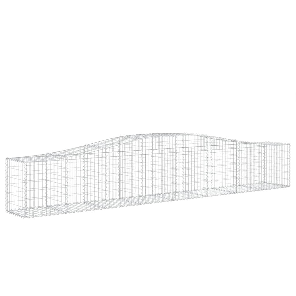 10 STK. Gabionenkorb Set 400x50x60/80 cm Verzinkter Draht Silber | Formstabile Drahtgitter für Garten, Vorgarten und Terrasse. Praktische Gabionenwand zur Befüllung mit Steinen oder Kies.