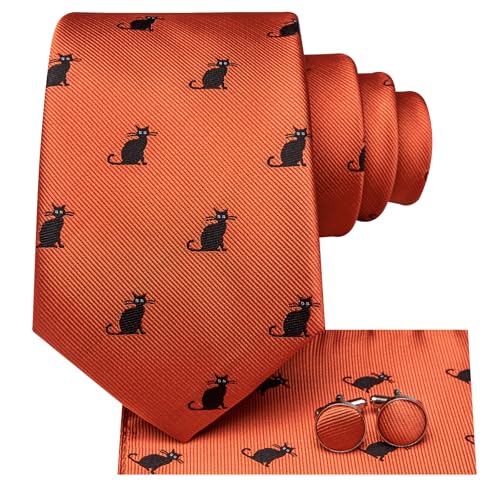 Image of Dubulle Silk Ties Set for Men Formal Paisley Striped Necktie Pocket Square Cufflinks 3PCS Sets Wedding Business Party