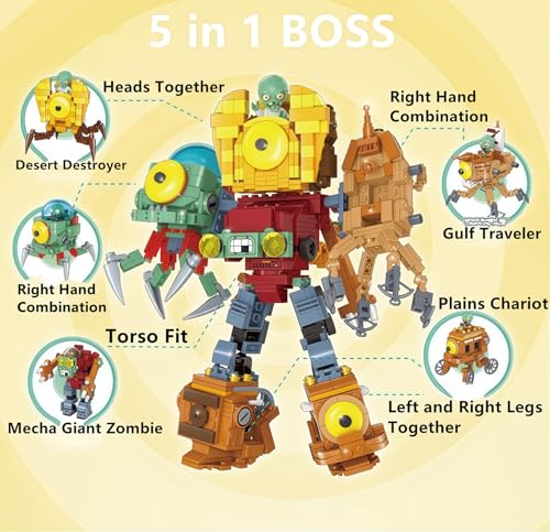 JHESAO 1 PCS Plants and Zombies Toys Assembly Action Figures PVZ Assemblable Toys Set 1 2 Series Great Gifts for Kids and Fans,Birthday and Christmas Party New