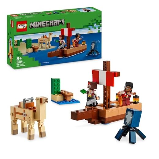 LEGO Minecraft The Pirate Ship Voyage Boat Toy Playset for Kids, Building Set with Squid, Camel and Pirate Figures, Gamer Gift for 8 Plus Year Old Boys and Girls 21259