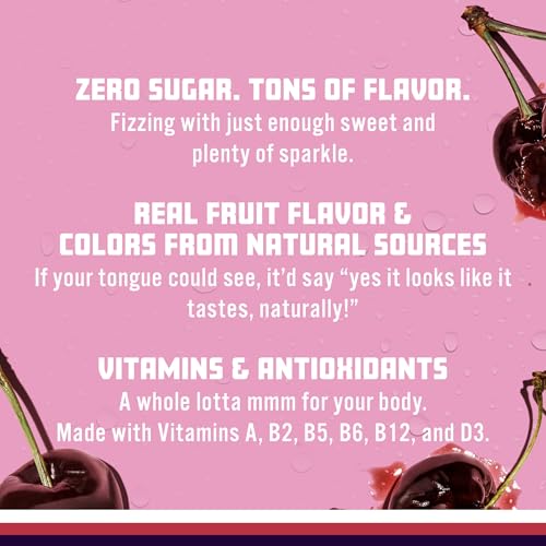 Image of Sparkling Ice, Black Cherry Sparkling Water, Zero Sugar Flavored Water, with Antioxidants and Vitamins, 17 fl oz Bottle