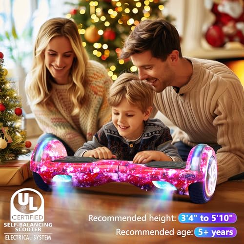 Image of SISIGAD Scooters for Kids Ages 7-12, with Built-in Bluetooth Speaker and 6.5 inch Colorful Lights Wheels, Safety Certified Self Balancing Scooter