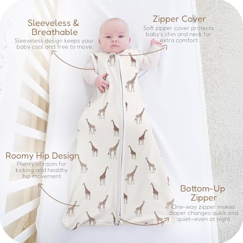 Image of Baby Sleep Sack 0.5 TOG, Lightweight Breathable Wearable Blanket with Zipper, 0-3-6-12-24M-4T, 3-Pack