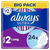 Always Ultra Serviettes Hygiéniques Long (T2) Avec Ailettes x24 Super Absorbantes Et Ultra-Fines, Pour Règles
