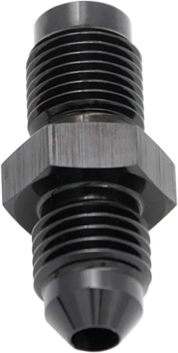 Aluminum -4AN AN4 Male Flare to 7/16 x 24 Male Thread Inverted Seat Adaptor Fittings Inv Flare Connector, Black