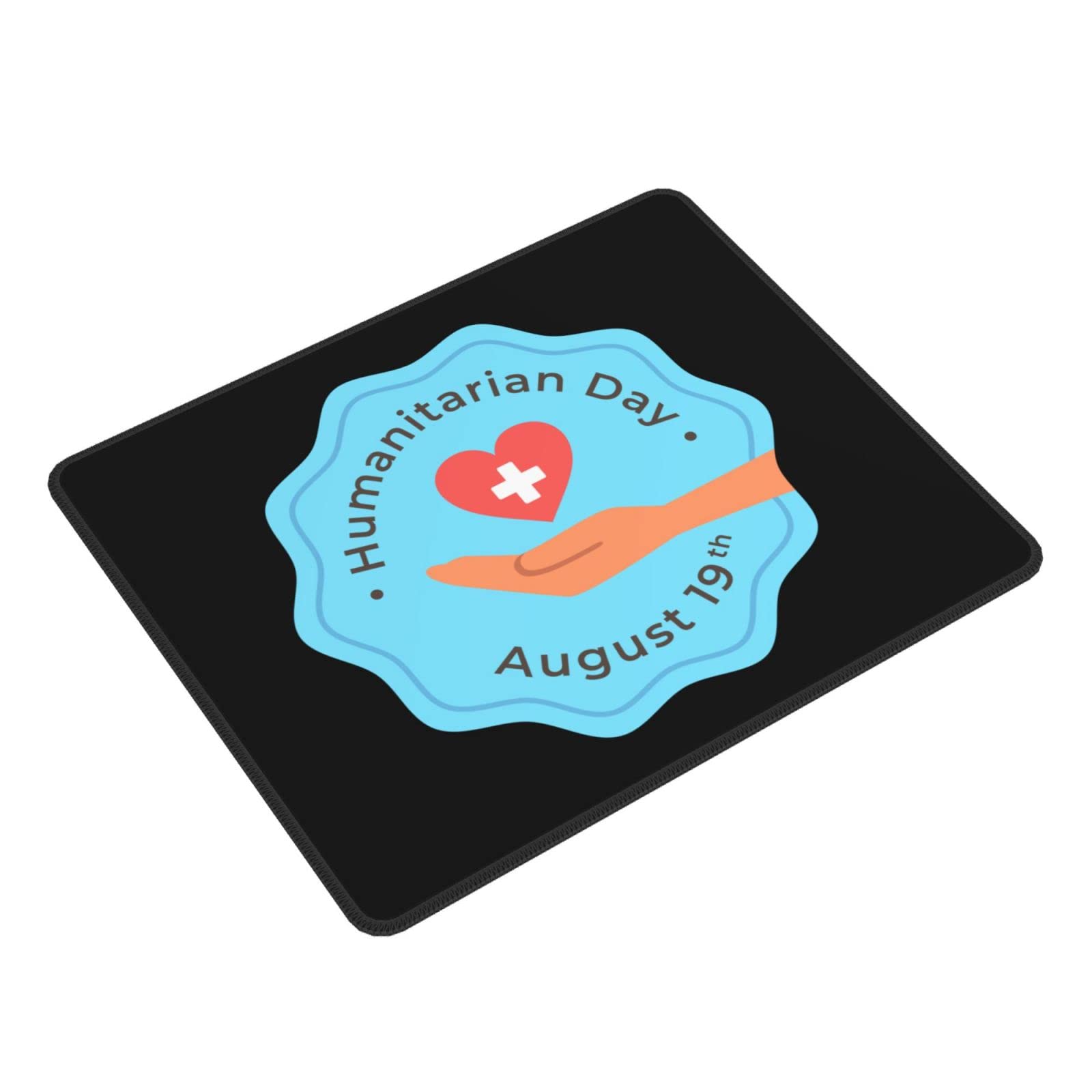 Humanitarian Day Mouse Pad 10 X 12 in Computer Mouse Mat with Anti-Slip Rubber Base for Office Laptop