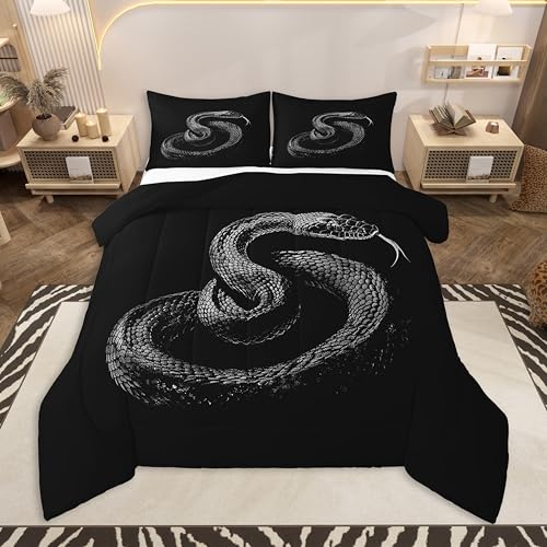 Feelyou Snake Comforter Set King 3D Animal Print Bedding