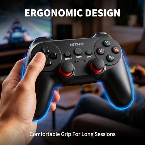 Image of NITHO TWINEX Wireless Controller for Windows PC & Android, Gaming Gamepad with 2.4G USB Receiver, Sensitive Triggers, Precision 3D Competitive Sticks, Stable Connection, Ergonomic Lightweight Joystick
