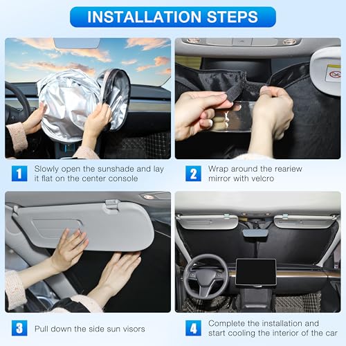 Image of INSAUTO Custom Fit Windshield Sun Shade for Jeep Compass 2007-2016 | Foldable Front Window Sunshade Car Accessories, UV & Heat Reflector, Keeps Interior Cool, Includes Storage Bag