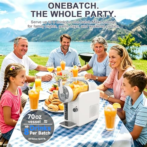 Image of Slushie Machine for Home, No Ice Needed Slushy Machine & Frozen Drink Machine, 6 Presets, Real-Time Temp Display, Auto-Clean Slushy Maker Machine for Margaritas, Frappes, Milkshakes, Party Size(White)