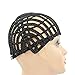 1 Pc Black Braided Wig Cap Crochet Wig Cap Cornrows Cap with Adjustable Elastic Band and Hair Clips Weaving Wig Caps for Crochet Braids Wig Making