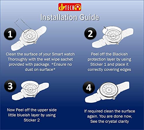 Image of DVTECH (Pack of 02 boAt Lunar Mirage Compatible Smartwatch Screen Protector Protective Ultra Clear Unbreakable (Flexible Screen Protector)