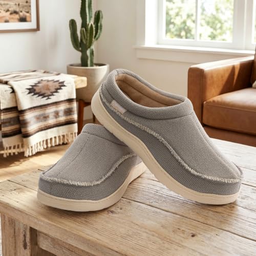 Image of Zigzagger Men's Slip On Moccasin Slippers Indoor Outdoor