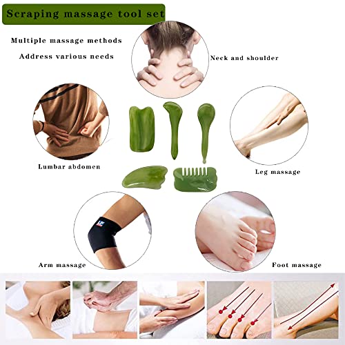 Goghbcns 5Piece Set Of Guasha Scraping Massage Tools,Multifunctional Meridian Massage Tools,Used For Spa Acupuncture Therapy, Neck, Back, Face, Leg Massage, Relieve Muscle Soreness #TOP4