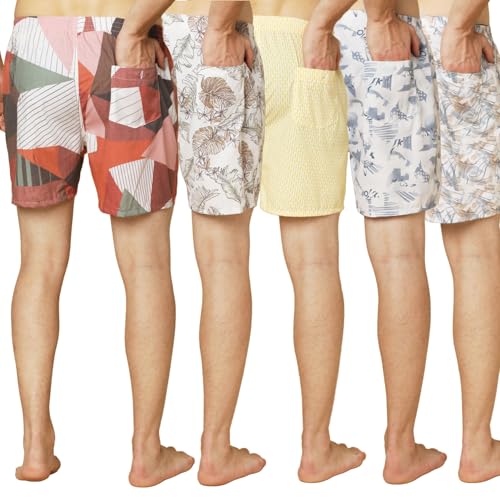 Image of Urban Scottish Ultra-Comfortable Men's Boxer Pants (Pack of 5) - 100% Cotton Material with A Stylish Print - Soft and Stretchy Elastic Waist Band - Dynamic Movement and Hardwearing Stitching