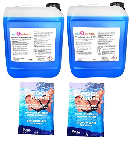 Well2wellness Pool Frost Protection Winter Agent Extra 10 L + Antiphosphat Nophos 125 G