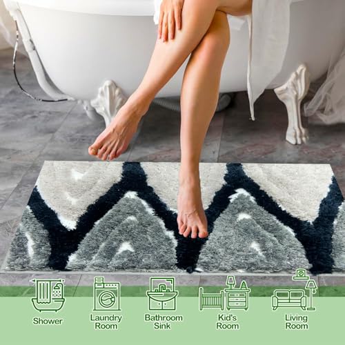 Image of Venice Soft Microfibre Solid Mat for Office /Floor /Home /Bathroom /Bedroom /Kitchen (40x60 cm) 2000 GSM Super Absorbent Anti-Skid Bath Mats (Pack of 1) Grey