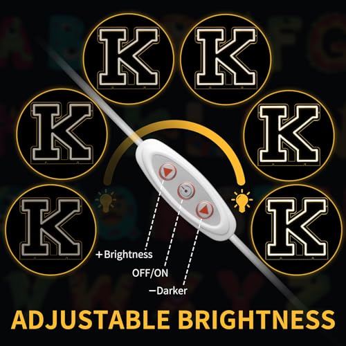 Image of Light Up Letters K, Led Marquee Letter Lights Neon Sign, 13 inch Height Decorative Lighted Alphabet Number, Battery /USB Powered Led Letters Lights for Wedding, Birthday, Party, Christmas or Home Decor