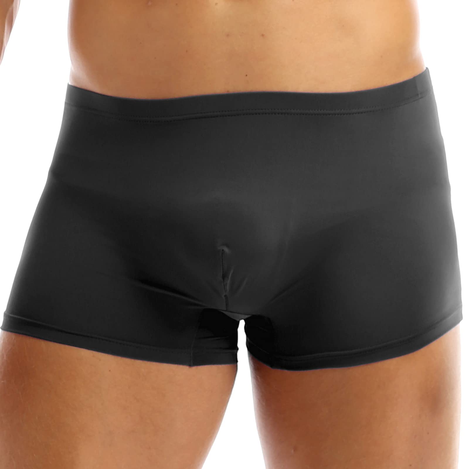 TiaoBugMen's Ice Silk Bulge Boxer Briefs Soft Shorts Underwear
