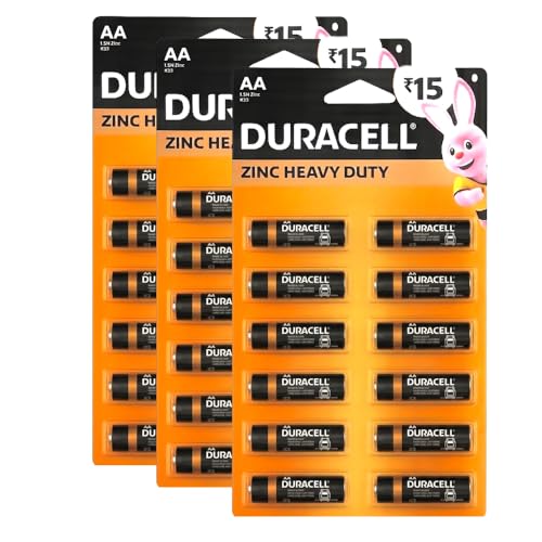 Image of Duracell 2026 Launched Zinc Heavy Duty Battery, 100% Longer Lasting, Anti-Leak Turbolock Technology, Eco-Friendly Batteries for Every-Day Household Devices (Pack of 36, AA)