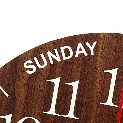 Wall Clock -12 Inch Luminous Wall Clock Silent Wooden Design Night Lights Round Wall Clock For Bedroom Bathroom Kitchen Living Room (Battery Not Included) #TOP7