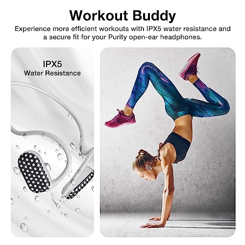 Image of Purity Air Open Ear Headphones - True Air Conduction Wireless Bluetooth Open Ear Earbuds with Dual Mic for iPhone /Android - Secured Long Wearing Comfort, Sports Sweat Resistant (White dots)
