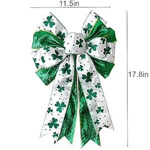 Stpatricksdaywreathbowstpatricksdaydecorationsshamrockclovergreenbowwreathbowholidaybowsforfrontdoorwreathdecorationstreetopperbowirishpartysupplies Urban Country Home Decor St patricks day wreath bow st patrick s day decorations shamrock clover green bow wreath bow holiday bows for front door wreath decorations tree topper bow irish party supplies urban country home decor
