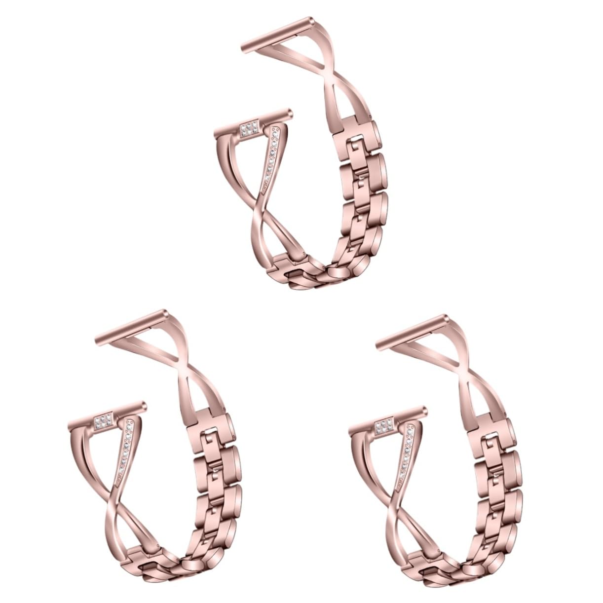Uonlytech 3pièces Bracelet De Montre Avec Pour Smartwatch Compatible Couleur Rose Élégant Et Confortable Pour Toutes Occasions