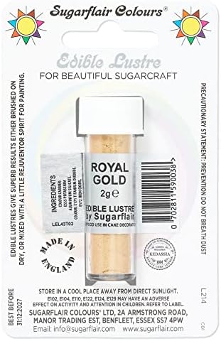 Sugarflair Silver Sparkle Edible Lustre Dust, Add a Lustrous Shine to Cakes or Decorations. Brush On or Add Rejuvenator to Create Eye-Catching Edible Paint, Gives Shine to Your Bakes - 2g