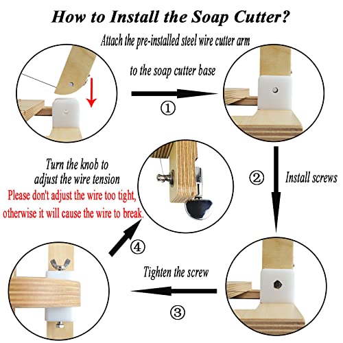 Kelodo Wooden Soap Cutter for Handmade Soap Making Professional, Soap Cutter Slicer with Adjustable Cutting Wire & Scale forCheese, Butter, Cake, Bread DIY Making Cutting Tool by kelodo - Image 6