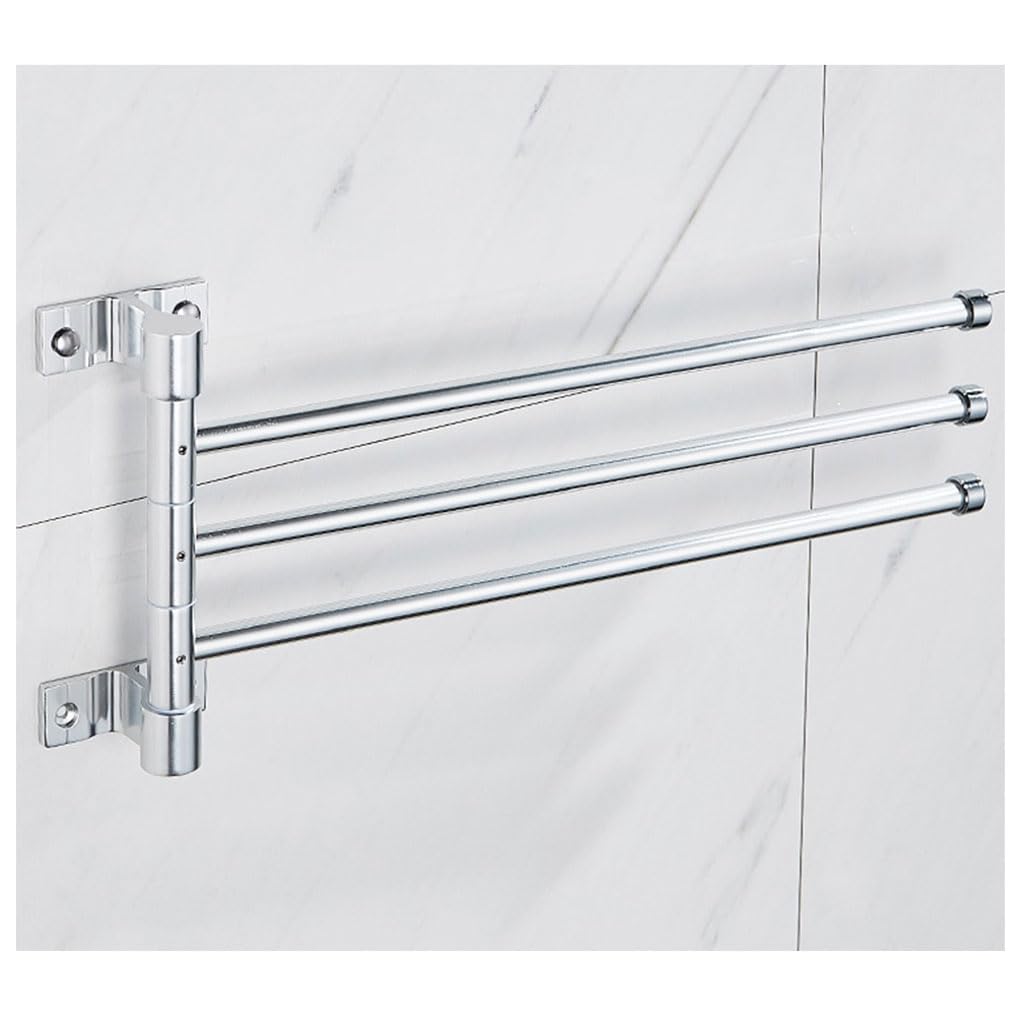 LMYSXAOZ Swivel Towel Rack Bar Rails for Bathroom, Wall Mounted Folding Arm Swing Out Hand Hooks Hanger Holder Space Saving Laundry, Kitchen 3Bars
