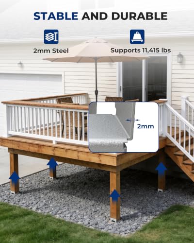 Image of 10PCS 6x6 Post Base for Concrete, Brackets for Deck Fence Pergola