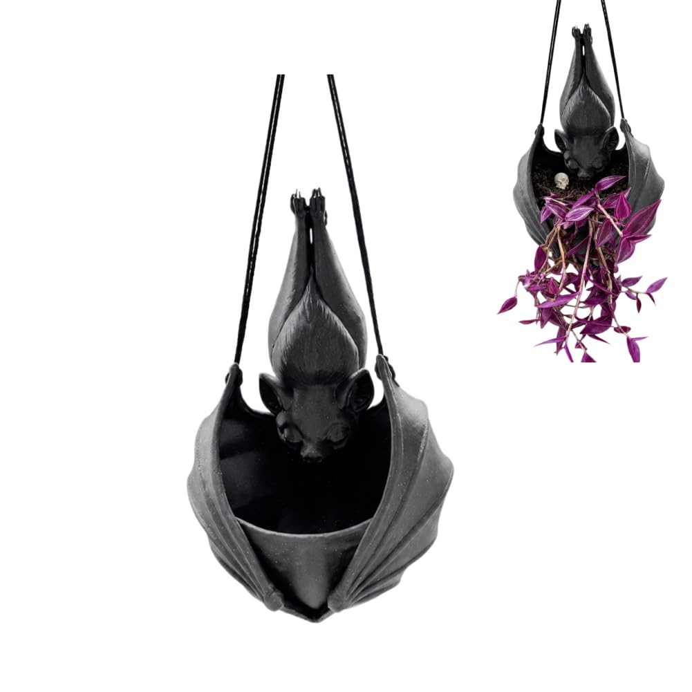 ​Hanging Resin Bat Flower Pot, Waterproof Gothic Plant Holder