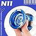 MAGICYOYO N11 Professional Yoyo Unresponsive Yo-yo for Intermediate Advanced, Alloy Aluminum Yoyo Toy with 6 Yoyo Strings, Bag, Glove (Blue & Sliver)