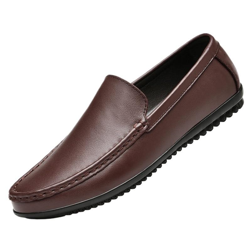 Classic Men's Leather Dress Shoes Slip On Pointed Toe Derby Shoes Classic Formal Business Oxfords Shoes