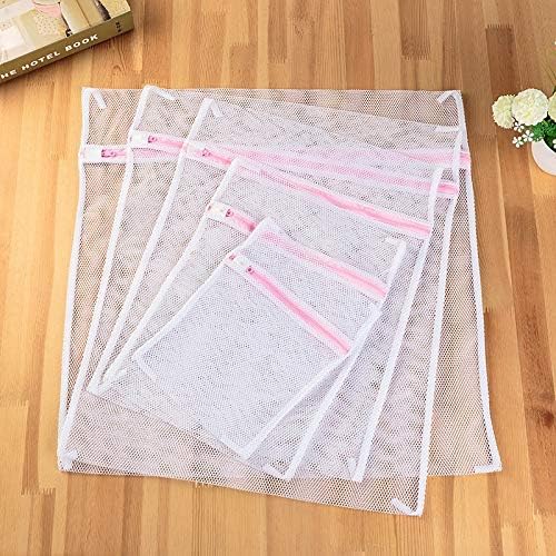 LLDXYD 5 Size White Coarse Mesh Laundry Bags for Washing Machines