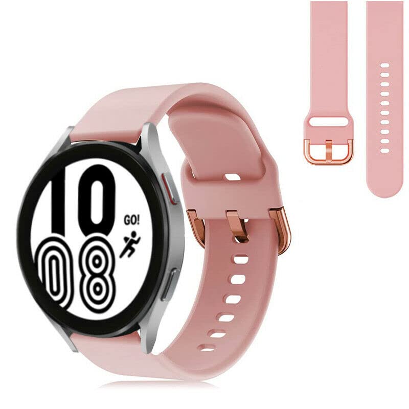 Compatible For Garmin Vivomove 3S / Vivoactive 4s / VENU 2S / Withings Steel HR 36mm/ Fossil Gen 5E Strap Silicone Fitness Wrist Band Classic Buckle Breathable 18mm (Pink)