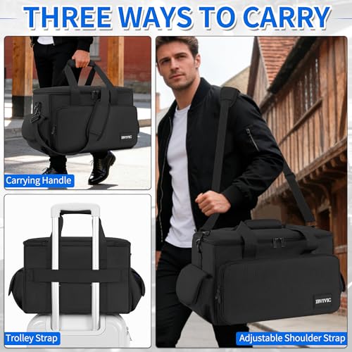 Image of IBVIVIC Cable File Bag With Adjustable Dividers Dj Gig Bag for Cables, Cords,DJ Gear,Sound Instrument and Accessories 16L x 11W x 12H inch, Blue