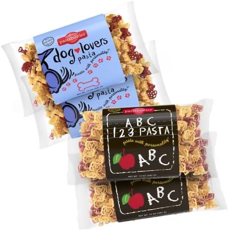 4 Pack: 2 ABC123 Pasta & 2 Dog Lovers Pasta