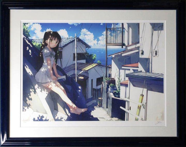 Amazon.co.jp: カントク 版画 ミクスドメディア 渚 アールビバン 直筆 