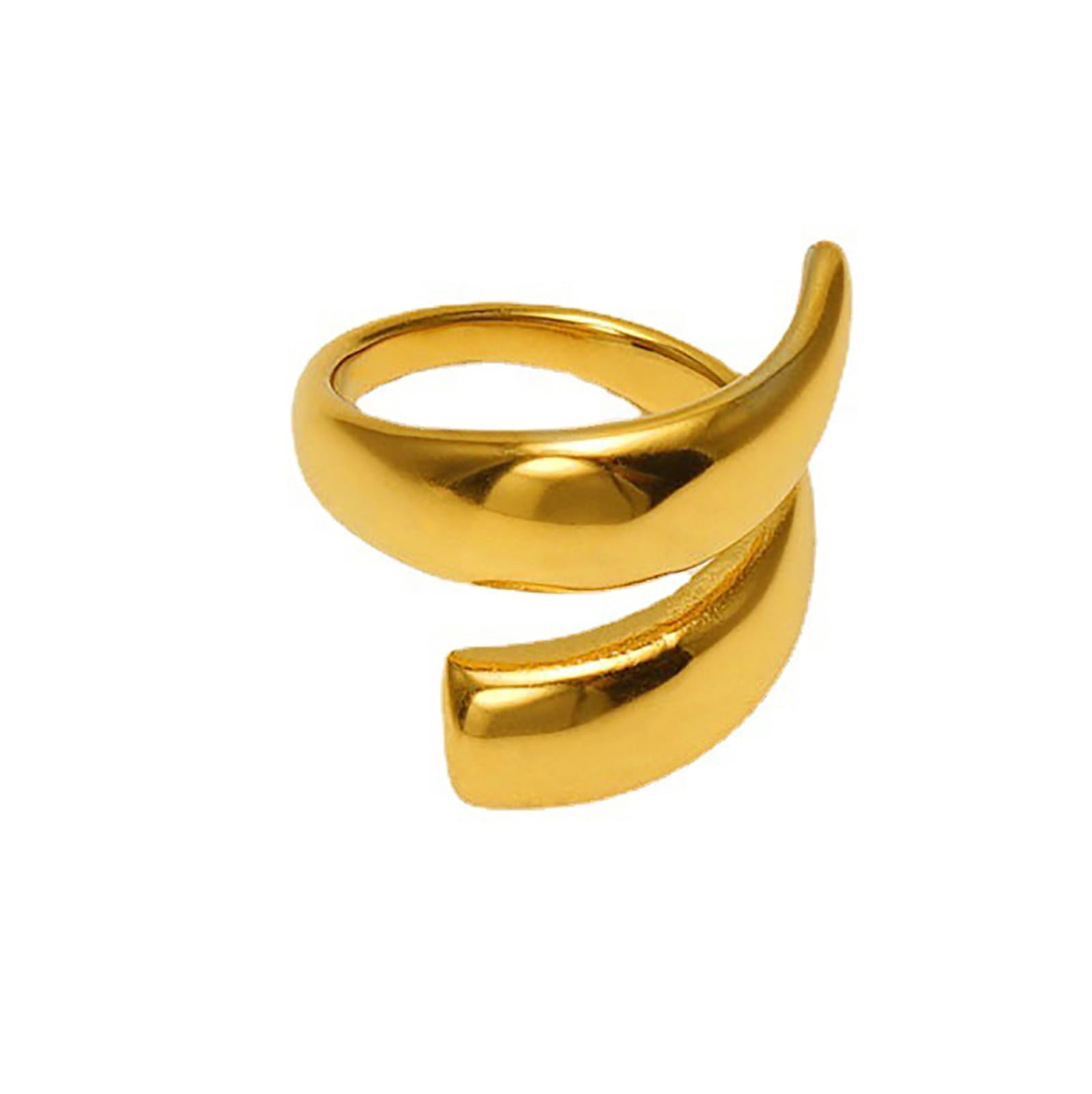 LoqimuMinimalist Twisted Band Rings Size 7 Gold Stainless Steel Midi Stackable Rings Thumb Index Finger Ring Chunky Rings for Women Teen Girls Jewelry