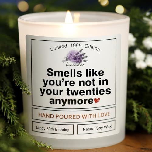 30th Birthday Gifts for Women, Happy 30th Birthday Decorations for Her and Him, Funny Scented Candles Gifts for Sister Husband Wife Best Friends, Unique Gift Ideas for 30 Year Old Woman